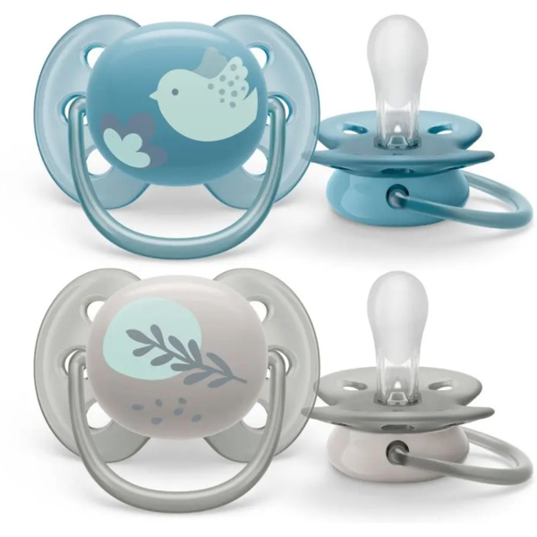 Пустушка Philips Avent Ultra Soft ультрам'яка, нейтральна, 6-18 місяців, 2 шт. (SCF091/15) - Pampik