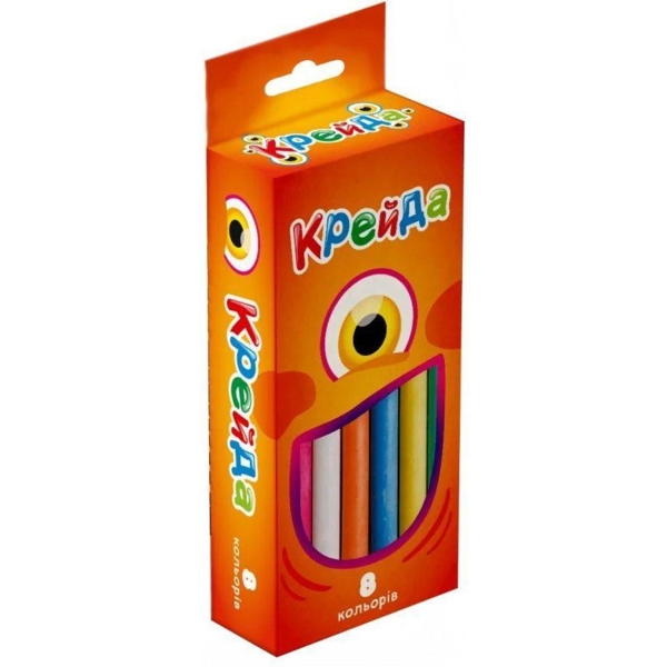 Мел цветной Strateg маленький круглый, 8 шт. (50105) - Pampik