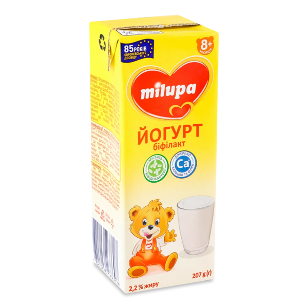Йогурт питьевой Milupa Бифилакт 2,2%, с бифидобактериями, 207 г - Pampik