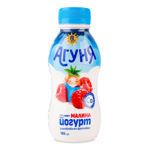 Йогурт питьевой Агуня Малина 2,7%, 185 г - Pampik