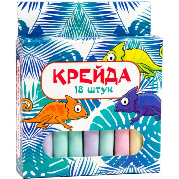 Крейда кольорова Strateg маленька кругла, 18 шт. (50107) - Pampik