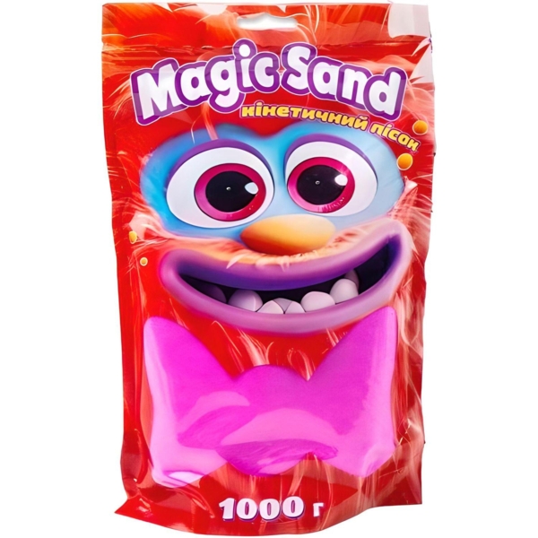 Кінетичний пісок Strateg Magic Sand рожевий, 1 кг (39404-8) - Pampik