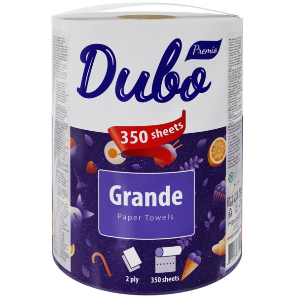 Паперові рушники Диво Premio Grande, двошарові, 350 отр., 1 рулон - Pampik