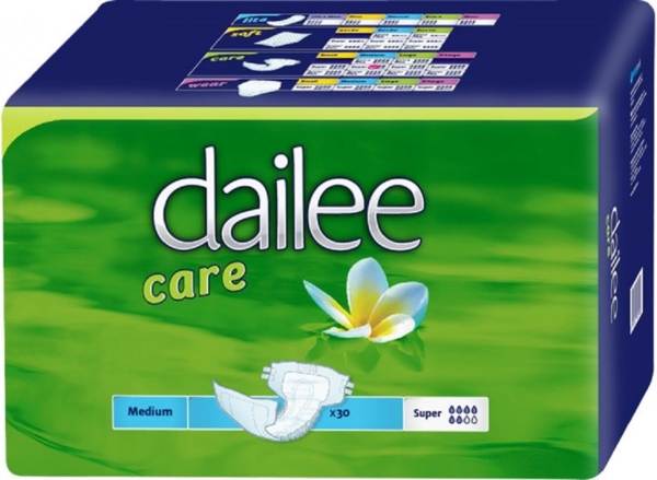 Підгузки для дорослих Dailee Саге Super Medium, дихаючі, 30 шт. - Pampik