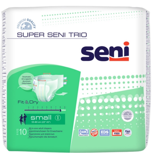 Підгузки для дорослих Seni Super Trio Small, 10 шт. - Pampik