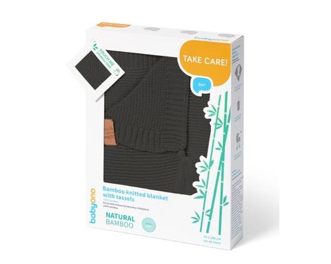 Ковдра BabyOno бамбукова з бахромою, 100х75 см, чорний (546/01) - Pampik