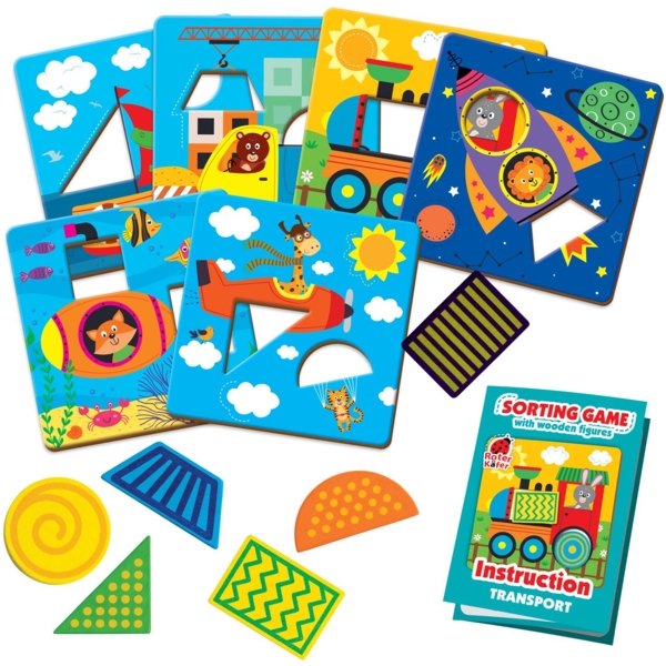 Гра-сортер Roter Kafer Транспорт з дерев'яними фігурами (RW4203) - Pampik - 3