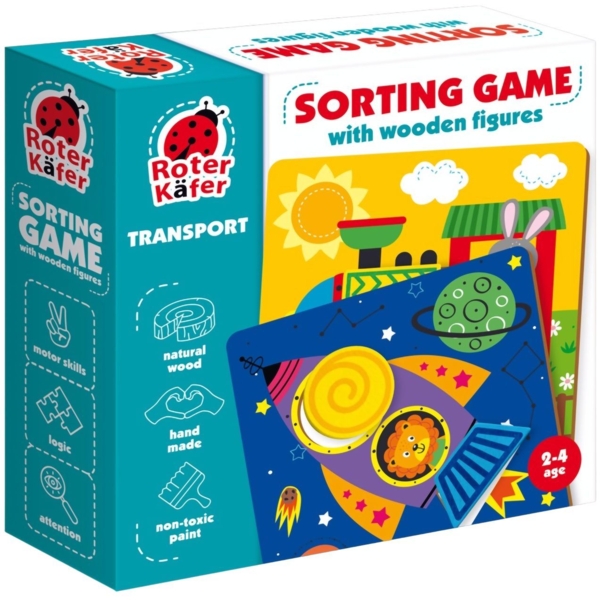 Гра-сортер Roter Kafer Транспорт з дерев'яними фігурами (RW4203) - Pampik