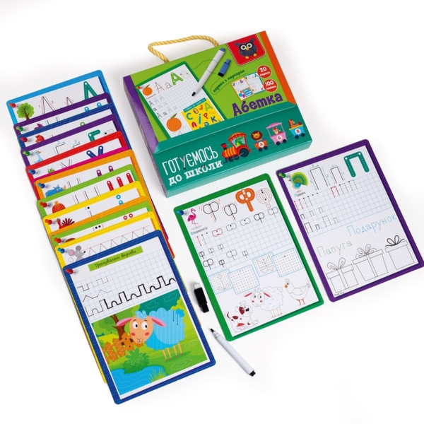 Картки з маркером Vladi Toys Готуємось до школи: Алфавіт, укр. мова (VT5010-21) - Pampik - 4