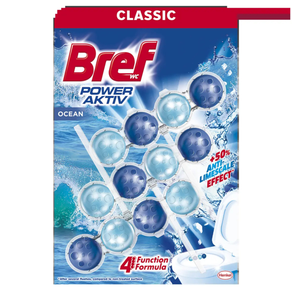 Туалетний блок Bref Сила актив Океан Тріопак, 150 г (3 шт.х50 г) - Pampik