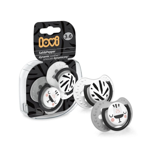 Пустушка силіконова симетрична Lovi Salt&Pepper, 6-18 міс., 2 шт. (22/879) - Pampik - 2