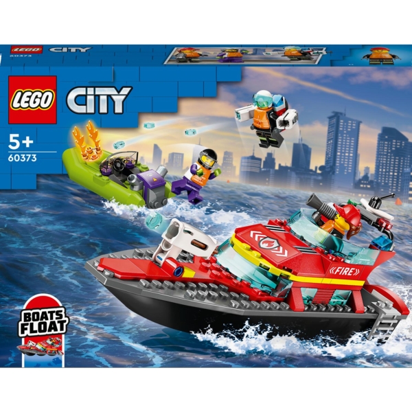Конструктор LEGO City Човен пожежної бригади, 144 деталей (60373) - Pampik