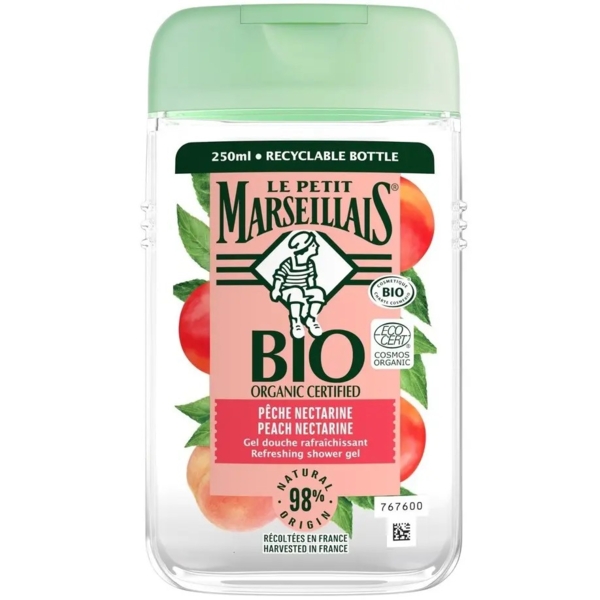 Гель для душу Le Petit Marseillais® БІО Білий персик і Нектарин, 250 мл - Pampik