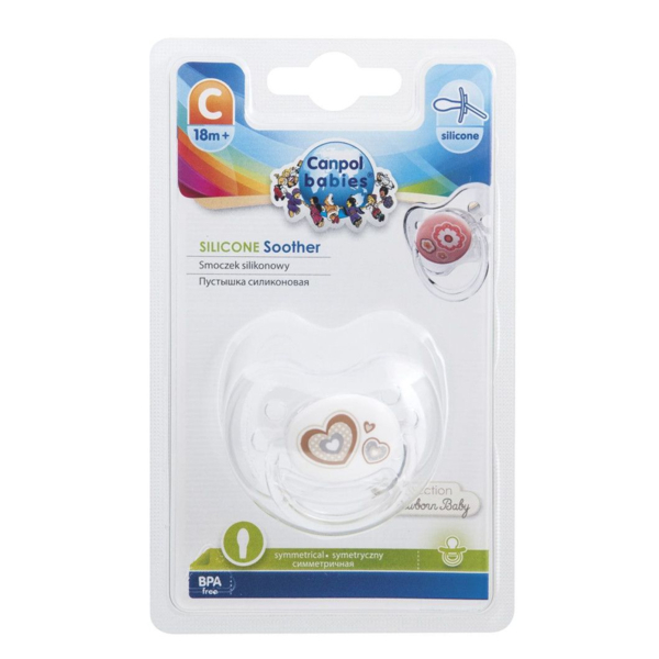 Силіконова симетрична пустушка Canpol babies Newborn Baby 18+ міс., бежевий (22/582_bei) - Pampik - 2