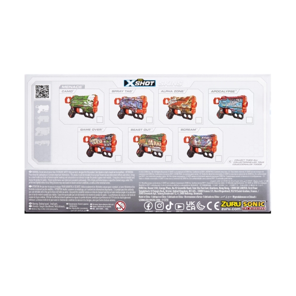 Швидкострільний бластер Zuru X-Shot Skins Menace Game Over, 8 патронів (36515B) - Pampik - 3