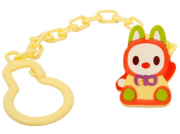 Цепочка для пустышки Курносики Кролик, с клипсой, желтый (7091 жовт) - Pampik