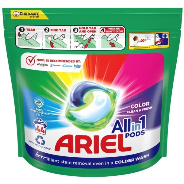 Капсулы для стирки Ariel Pods All-in-1 Color Чистота и Свежесть, 44 шт. - Pampik - 2