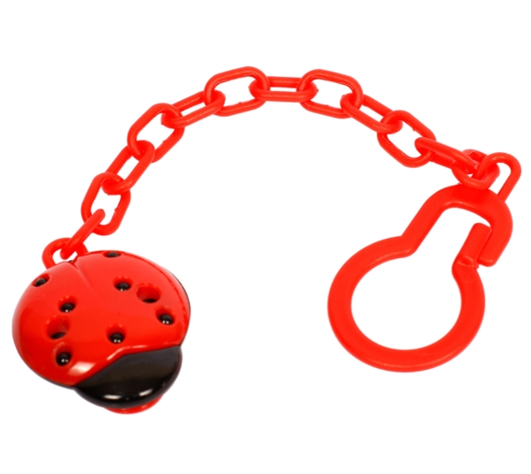 Цепочка для пустышки Курносики Божья Коровка, с клипсой, красный (7087 черв) - Pampik