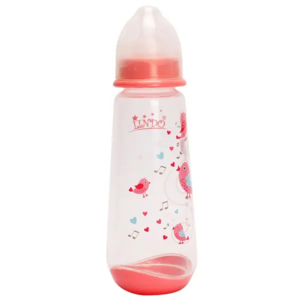 Бутылочка для кормления Lindo, с силиконовой соской, 250 мл, розовый (LI 112 роз) - Pampik