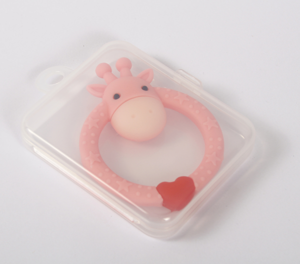 Прорізувач для зубів Lindo Жираф, рожевий (LI 322 рож) - Pampik - 4