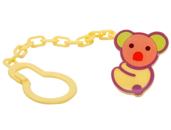 Цепочка для пустышки Курносики Коала, с клипсой, желтый (7092 жовт) - Pampik