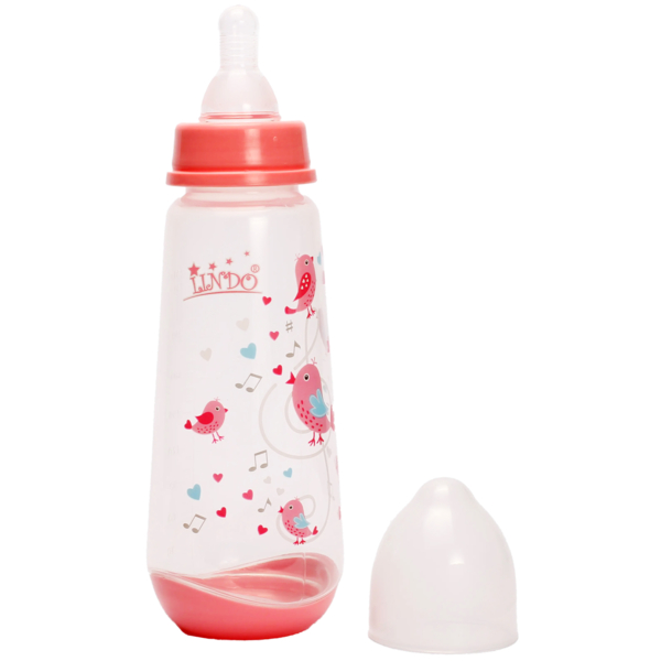 Бутылочка для кормления Lindo, с силиконовой соской, 250 мл, розовый (LI 112 роз) - Pampik - 2