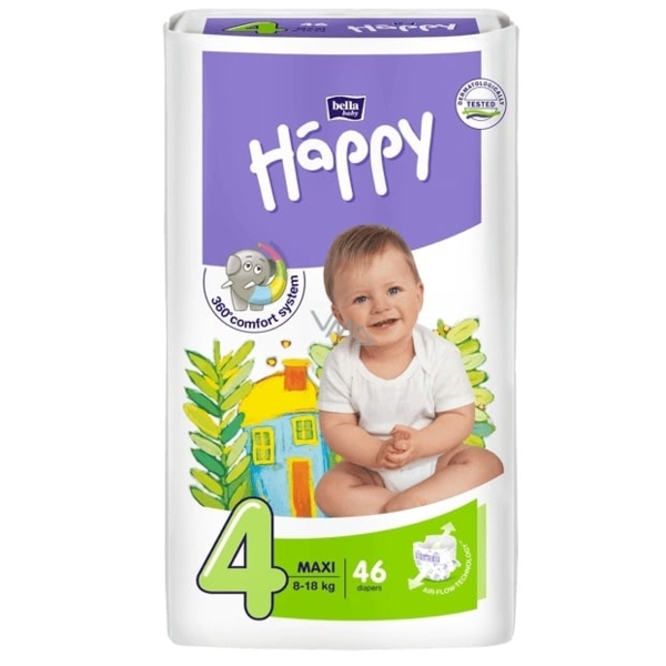 Підгузки на липучках Bella Baby Happy 4 (8-18 кг), 46 шт. - Pampik