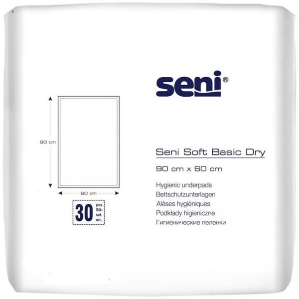 Пелюшки гігієнічні Seni Soft Basic Dry, 90x60 см, 30 шт. - Pampik