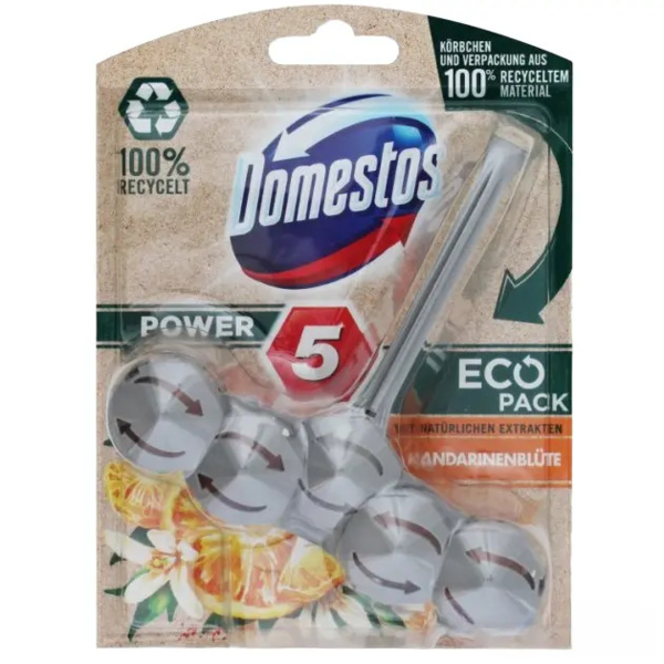 Блок для чистки унитаза Domestos Power 5 Цветы мандарина, 55 г - Pampik