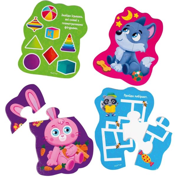 Пазли максі із грою Vladi Toys Малюк зможе Лісові звірі, 14 елементів, укр. мова (VT1722-22) - Pampik - 3