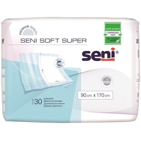 Одноразові пелюшки Seni Soft Super, 170х90 см, 30 шт. - Pampik