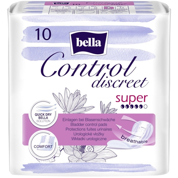 Прокладки урологічні Bella Control Discreet Super, 10 шт. - Pampik