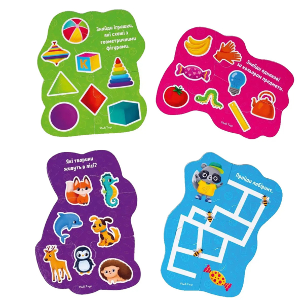 Пазли максі із грою Vladi Toys Малюк зможе Лісові звірі, 14 елементів, укр. мова (VT1722-22) - Pampik - 2