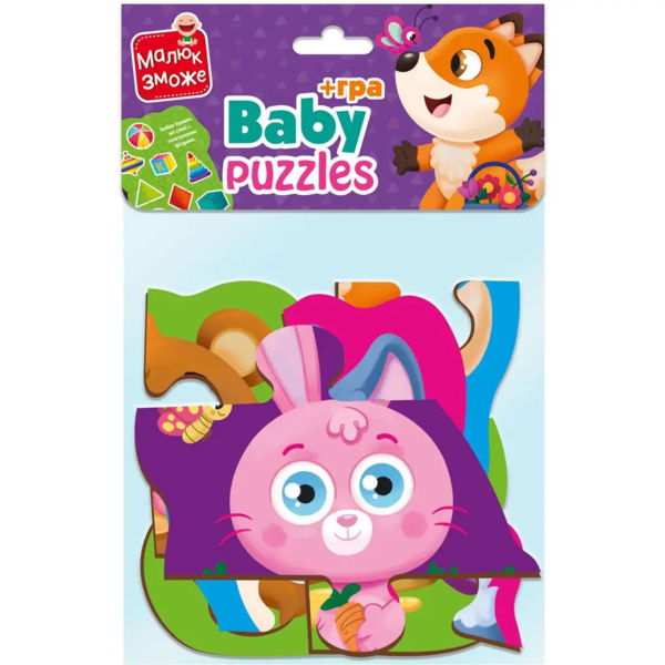 Пазли максі із грою Vladi Toys Малюк зможе Лісові звірі, 14 елементів, укр. мова (VT1722-22) - Pampik - 4