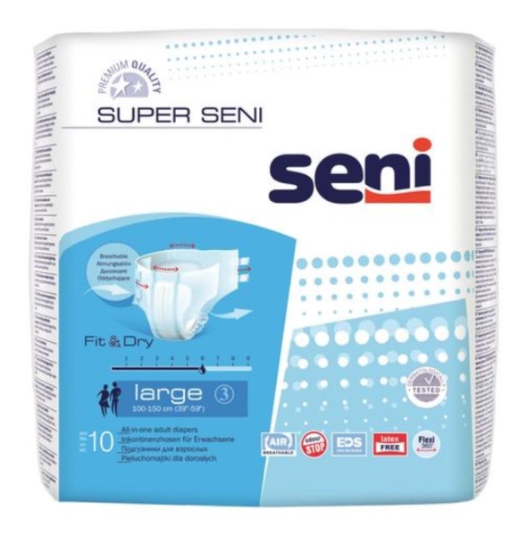 Підгузки для дорослих Super Seni Large, 10 шт. - Pampik