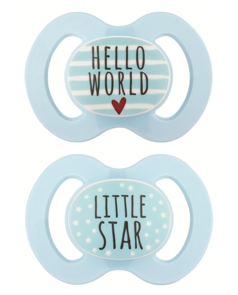 Пустышка силиконовая Baby-Nova, симметрическая, 0-6 мес., голубой, 2 шт. (3962014) - Pampik