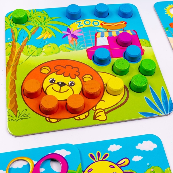 Деревянная мозаика Roter Kafer Зоопарк с мешочком (RW4004) - Pampik - 4