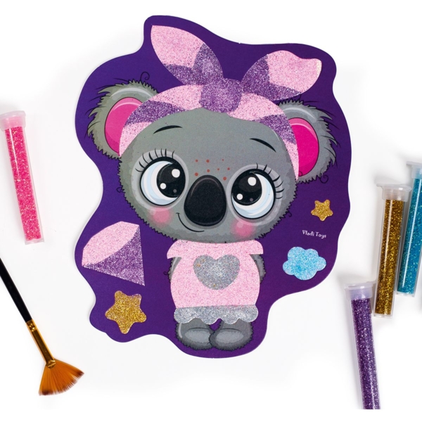 Набор для творчества Vladi Toys Glitter Art "Блестящие зверьки", укр. язык (VT4501-11) - Pampik - 4