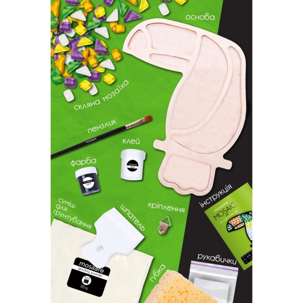 Стеклянная мозаика Mosaaro Тукан (MA2001) - Pampik - 4