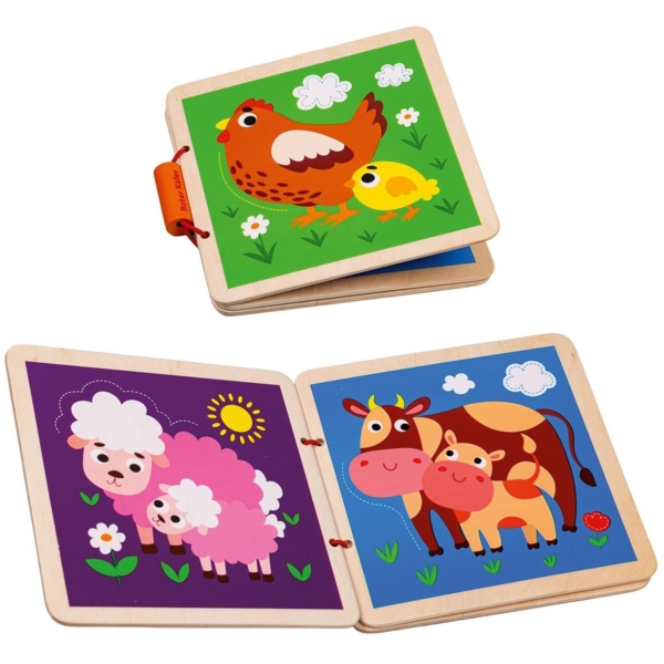 Дерев'яна книга Roter Kafer Мама і малюк у коробці (RW3037) - Pampik - 2