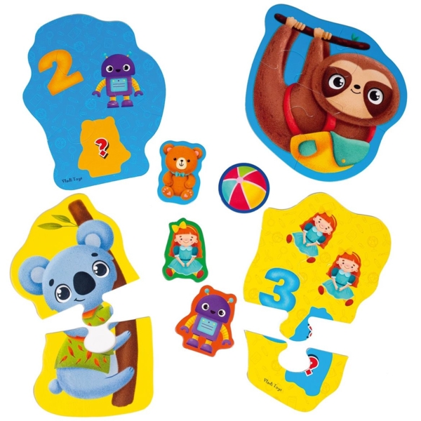 Пазли максі з грою Vladi Toys Малюк зможе "Тварини та іграшки", укр. мова, 12 елементів (VT1722-23) - Pampik - 3