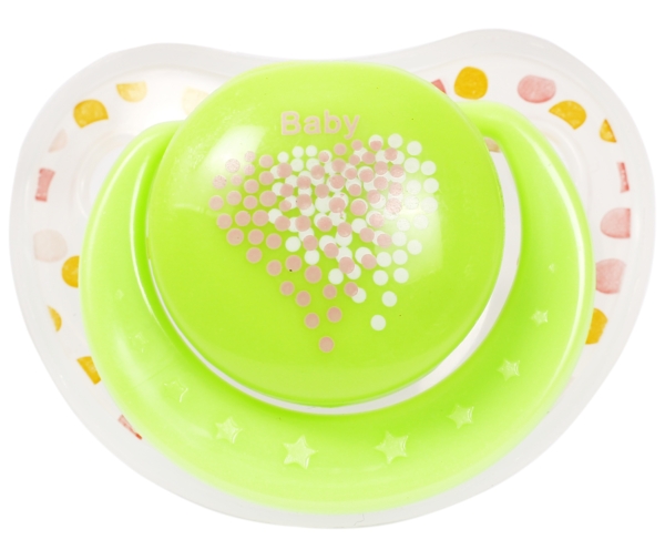 Пустышка силиконовая Курносики, ортодонтическая, с колпачком, 6-12+ мес., салатовый (7116 сал) - Pampik