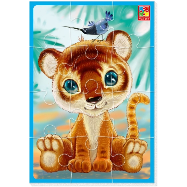 М'які пазли Vladi Toys Малюк зможе А5 "Тигреня" 12 елементів (VT1103-93) - Pampik