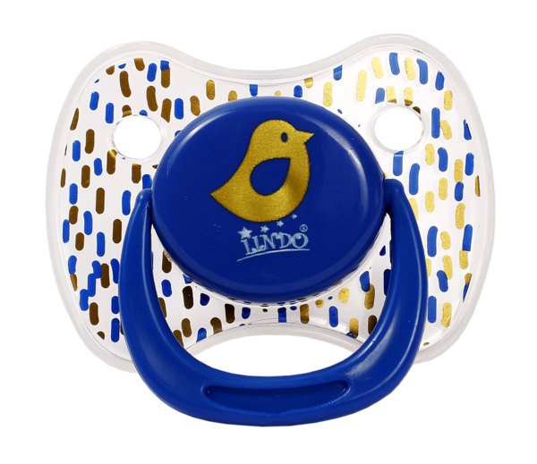 Пустушка силіконова Lindo, кругла, 12+ міс., синій (Li401/12+син) - Pampik