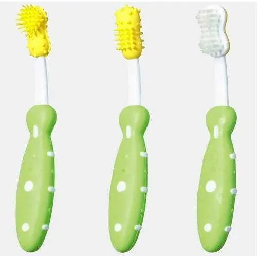 Набор первых зубных щеточек Nuby, зеленый, 3 шт. - Pampik - 4