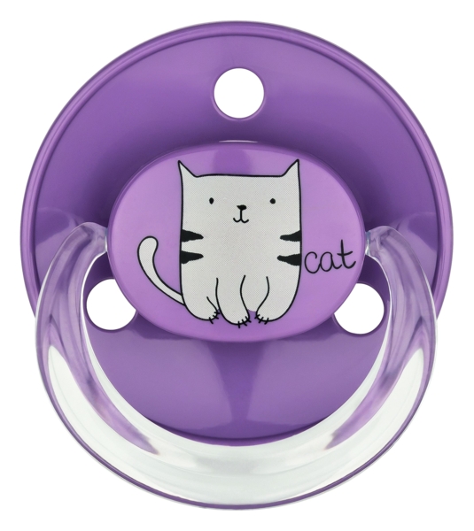 Пустушка латексна Baby-Nova Panda&Turtle, кругла, 0-24 міс., рожевий і бузковий, 2 шт. (3966370) - Pampik - 3