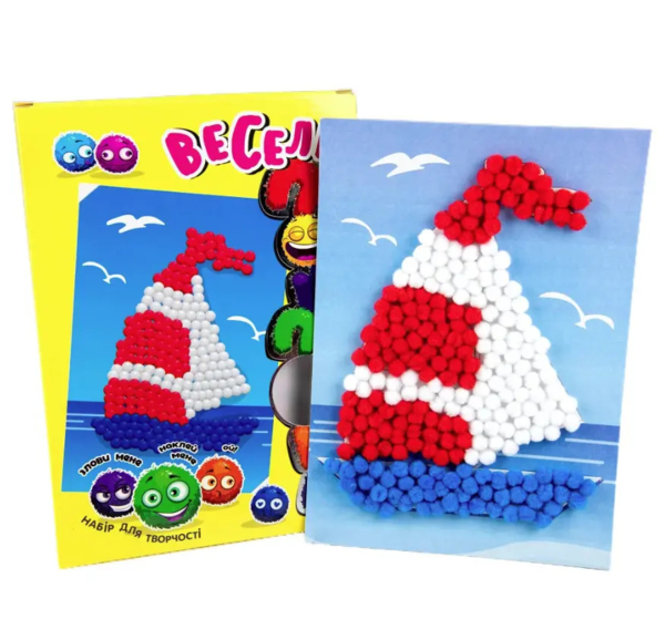 Набір для творчості Strateg Веселі помпони - Кораблик (30995) - Pampik - 2