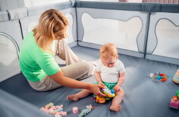 Манеж Lionelo, 187x207 см (LO-WILLOW XL GREY CONCRETE) - Pampik - 11