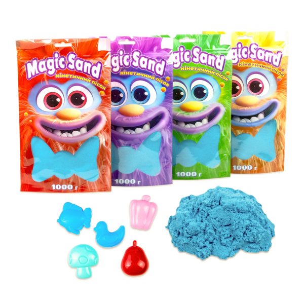 Кінетичний пісок Strateg Magic sand блакитний, 1 кг (39404-3) - Pampik - 3