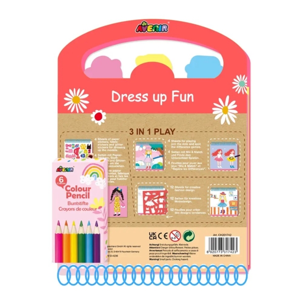 Набір для творчості Avenir Топ-модель 3 в 1, розмальовка з наклейками (CH201742) - Pampik - 2